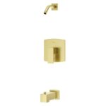 Pfirst Modern Tub/Shower Combo - Brushed Gold